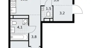 Apartamento 3 habitaciones en Postnikovo, Rusia