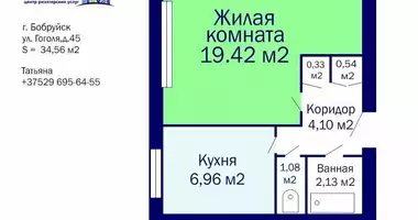 1 room apartment in Babruysk, Belarus