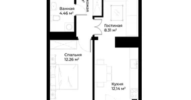 Квартира 2 комнаты в Ташкент, Узбекистан