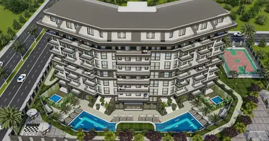 Apartamento 1 habitacion con terraza, con área protegida, con basseyn en Gazipasa, Turquía