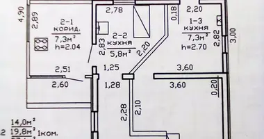 2 room apartment in Rechytsa, Belarus