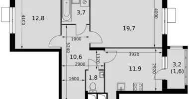 Apartamento 2 habitaciones en Razvilka, Rusia