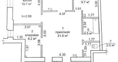 Apartamento 3 habitaciones en Lahoysk, Bielorrusia