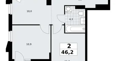 2 room apartment in Troitsk, Russia