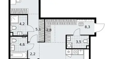 3 room apartment in Kommunarka, Russia