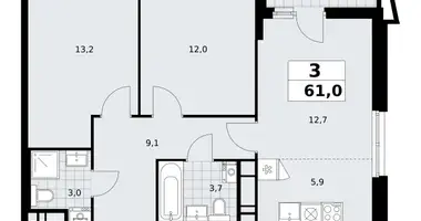 Apartamento 3 habitaciones en poselenie Sosenskoe, Rusia