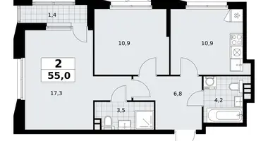 Apartamento 2 habitaciones en poselenie Sosenskoe, Rusia