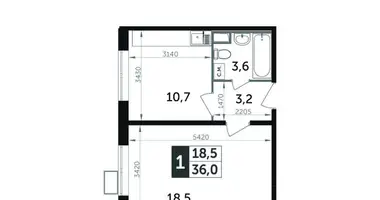 1 room apartment in Moscow, Russia