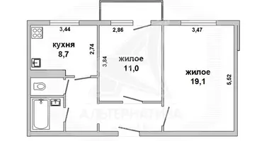 Квартира 2 комнаты в Пружаны, Беларусь