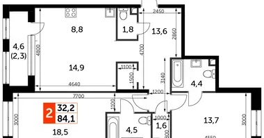 Apartamento 3 habitaciones en North-Western Administrative Okrug, Rusia