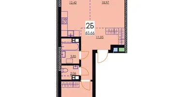 Wohnung 2 zimmer in Minsk, Belarus