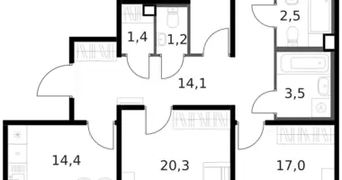 Apartamento 4 habitaciones en Moscú, Rusia