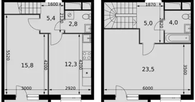 Apartamento 2 habitaciones en Razvilka, Rusia