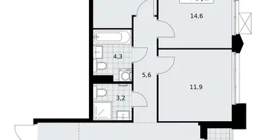 3 room apartment in Troitsk, Russia