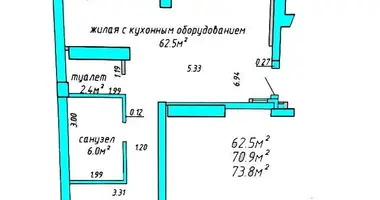 Wohnung 3 zimmer in Minsk, Belarus