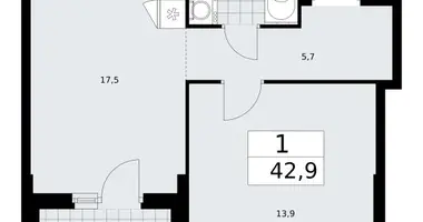 Wohnung 1 zimmer in Troizk, Russland
