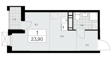 Apartamento 1 habitación en Moscú, Rusia