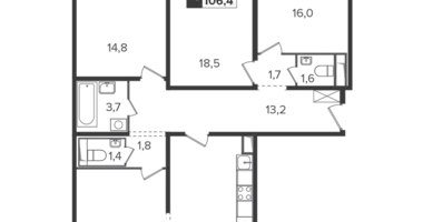 Apartamento 4 habitaciones en Leninsky District, Rusia