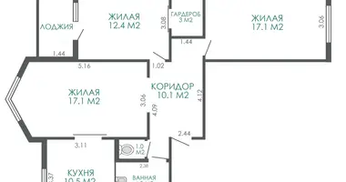 Wohnung 3 Zimmer in Ljasny, Weißrussland