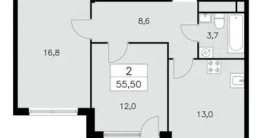 Apartamento 2 habitaciones en South-Western Administrative Okrug, Rusia