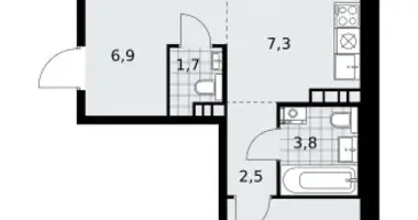 Mieszkanie 3 pokoi w poselenie Sosenskoe, Rosja