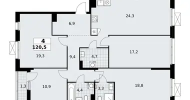 4 room apartment in Kommunarka, Russia