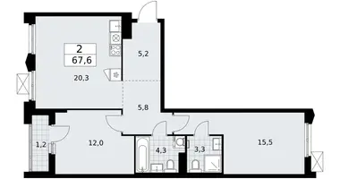 Wohnung 2 zimmer in Troizk, Russland