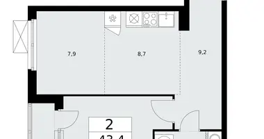 Apartamento 2 habitaciones en poselenie Sosenskoe, Rusia