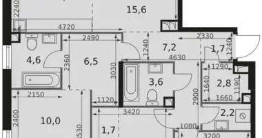 Apartamento 4 habitaciones en Moscú, Rusia