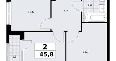 Apartamento 2 habitaciones en South-Western Administrative Okrug, Rusia