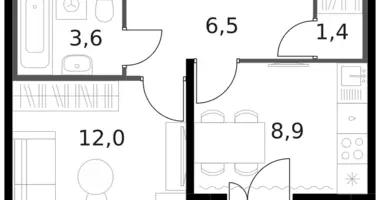 Apartamento 1 habitación en Moscú, Rusia