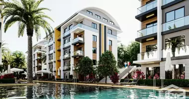 Mieszkanie 3 pokoi z parking, z basen, z ogród w Alanya, Turcja