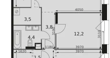 Apartamento 2 habitaciones en Rostokino District, Rusia