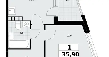 Apartamento 1 habitación en Postnikovo, Rusia