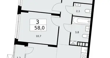 Mieszkanie 3 pokoi w poselenie Desenovskoe, Rosja