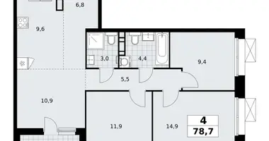 Appartement 4 chambres dans poselenie Sosenskoe, Fédération de Russie