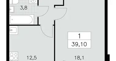 Wohnung 1 Zimmer in Südwestlicher Verwaltungsbezirk, Russland