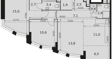 Appartement 3 chambres dans Moscou, Fédération de Russie