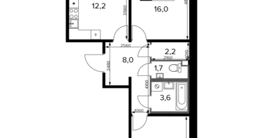 Apartamento 2 habitaciones en Jimki, Rusia