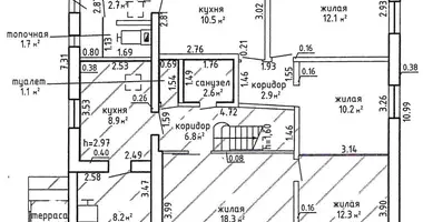 2 room apartment in Kapyĺ, Belarus