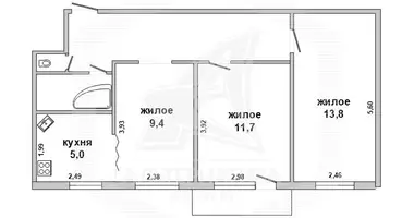 Apartamento 3 habitaciones en Brest, Bielorrusia