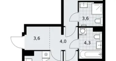 Appartement 2 chambres dans Kommunarka, Russie