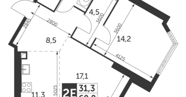 Mieszkanie 2 pokoi w Konkovo District, Rosja