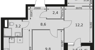 Apartamento 2 habitaciones en Moscú, Rusia