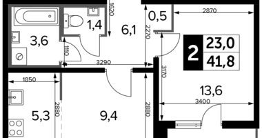 Appartement 2 chambres dans Nekrasovka District, Fédération de Russie