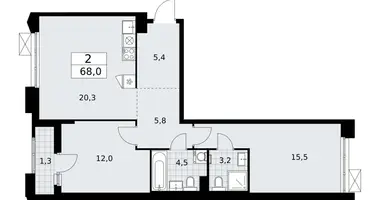 Wohnung 2 zimmer in Troizk, Russland