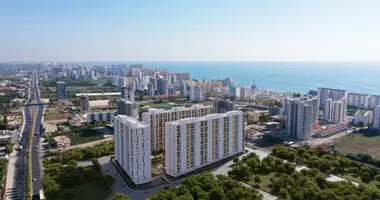 1 room apartment with balcony, with air conditioning, with sea view in Mersin, Turkey