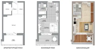 1 room apartment in Minsk, Belarus