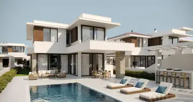 Вилла 4 комнаты  с видом на море, с террасой, с бассейном в Oroklini, Кипр