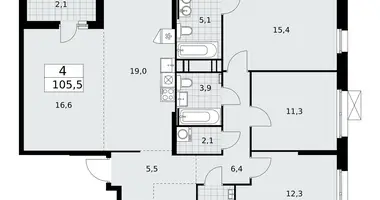 Apartamento 4 habitaciones en Moscú, Rusia